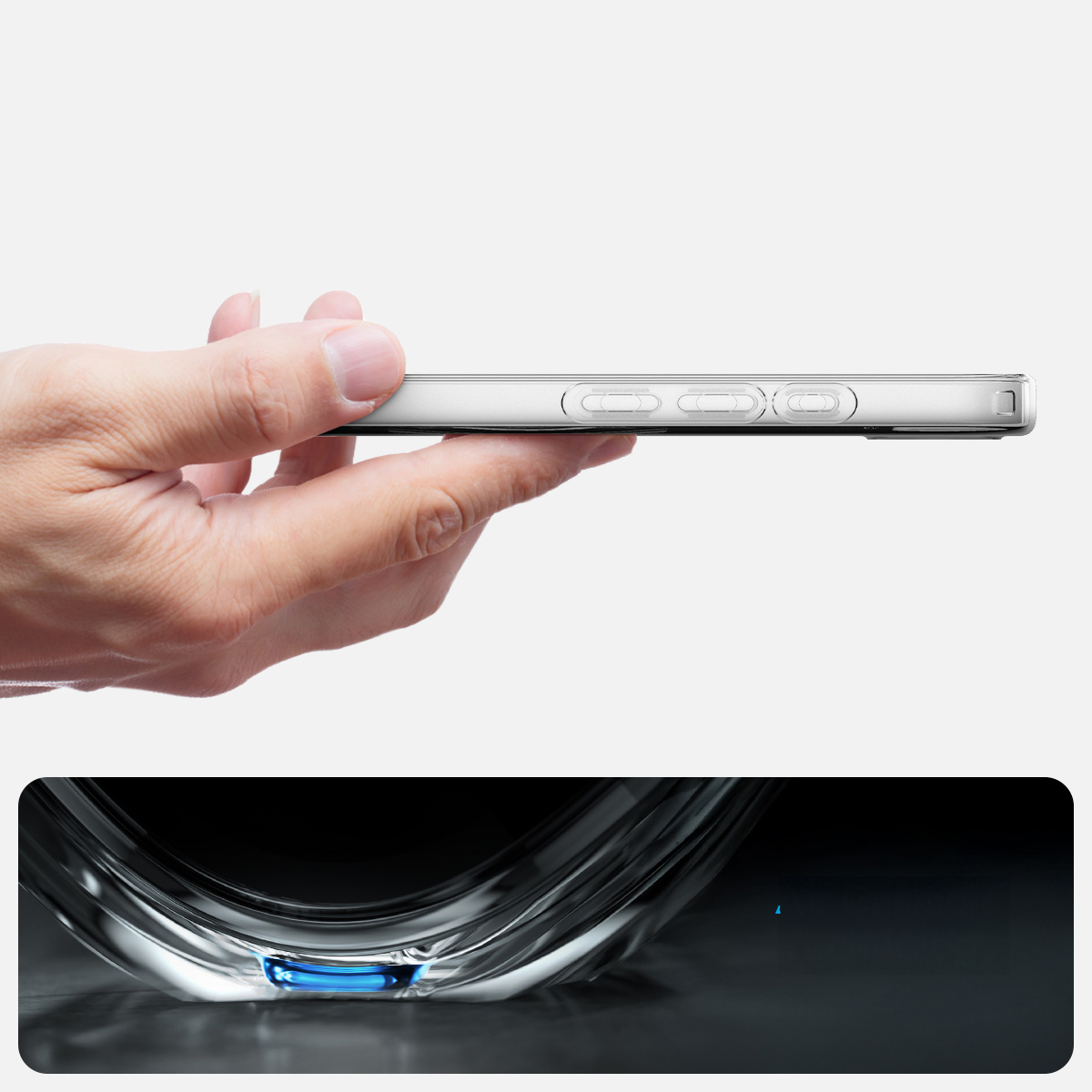Etui Spigen Crystal Flex Mag do MagSafe do iPhone 16e, przezroczysto-białe